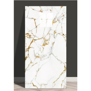 30x60 Cm Gold Damar Mermer Desenli Kendinden Yapışkanlı Mutfak Banyo Wc Kaplama Pvc Panel