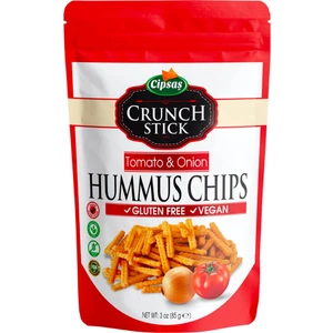 Cipsaş Crunch Stick Domates & Soğan Aromalı Vegan Glütensiz Zeytinyağlı Fırınlanmış Nohut Cipsi (Hummus Chips)
