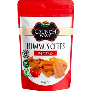 Cipsaş Crunch Wavy Ketçap Aromalı Vegan Glütensiz Zeytinyağlı Fırınlanmış Nohut Cipsi (Hummus Chips)