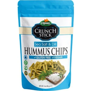 Cipsaş Crunch Stick Deniz Tuzlu & Dereotlu Vegan Glütensiz Zeytinyağlı Fırınlanmış Nohut Cipsi (Hummus Chips)