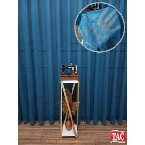 Farbateks Dikim Cemre Sade Düz Örme Petrol Renkli Ütü Istemez 3kat Pileli Tül Perde