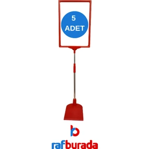 5 Adet Mavi A5 Ayaklı Fiyat Etiketi Sepet Etiketi Çerçeveli Fiyat Etiketi Eşek Askılık Etiketi