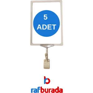 5 Adet Mavi A4 Mandallı Fiyat Etiketi Sepet Etiketi Çerçeveli Fiyat Etiketi Eşek Askılık Etiketi