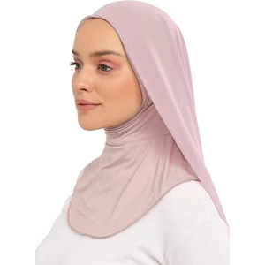 Hazır Pratik Lüks Boyunluklu Boneli Şifon Şal-Pudra