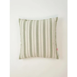 Galia Tasarım Çizgili Bohem Yıkanmış Keten Kırlent Kılıfı- Açık Yeşil