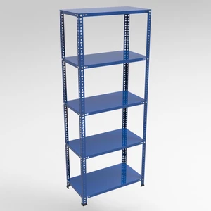 5 Katlı Mavi Renk Çelik Raf - Çiçeklik Rafı, Ofis Rafı - 31x75 cm-200 cm-0.70 mm