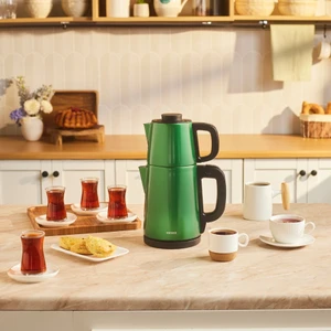 Tea Break 2 In 1 Inox Çelik Çay Makinesi Emerald Green