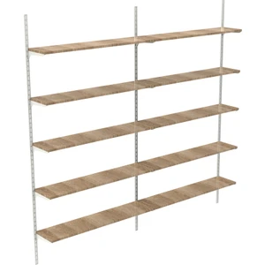 Rafburada® 5 Katlı Duble Kitaplık. Ahşap Duvar Rafı. Dekoratif Raf. MEŞE-30X60