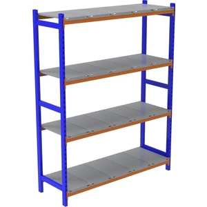 4 Katlı Depo Rafı - 300-350 Kg Taşıma Kapasiteli Hafif Rack Raf - 40x90x200 cm