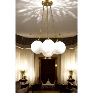 Osc Home Aydınlatma Tasarım 7 Li Spor Avize Eskitme Beyaz Camlı