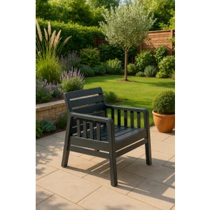 Lara Tekli 1 Kişilik Koltuk Mindersiz Balkon&teras Bahçe Koltuk / Antrasit