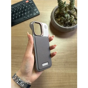 iPhone 15 Standlı Karbon Kılıf SOOCASE624