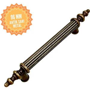 Elif Antik Sarı 96 mm Kulp Lüks Country Mutfak Mobilya Dolap Çekmece Kulpu