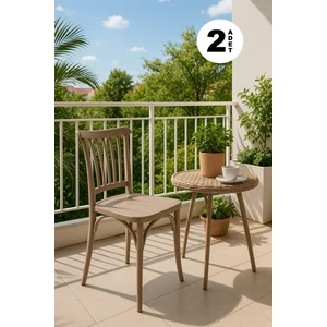 2 Adet Violet Cappucino Pratik Sandalye / Balkon-Bahçe-Mutfak