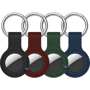 Airtag Uyumlu 4’lü Silikon Kılıf Seti Anahtarlık Halkalı Arkası Kapalı Düşmez