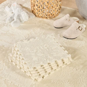 Kaşmir Halı Puzzle Mat Beyaz 30x30 cm