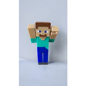 Steve Blok ve Pixel Temalı Oynar Kafa-Kol-Bacaklı Figür Minecraft 10 cm
