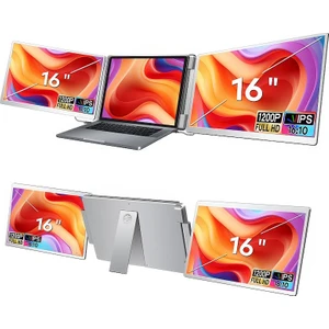 Npo NPM11 16" Fhd 1200P IPS Type-C Taşınabilir 2'li Monitör Çoklayıcı Standlı Notebook Monitör