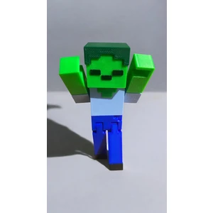 Minecraft Zombi Figürü Blok Temalı Oynar Kollu ve Bacaklı 10 cm