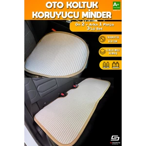 Oto Koltuk Koruyucu Alt Minder Krem Universal 2+1 Parça Ön Arka A+ Kalite