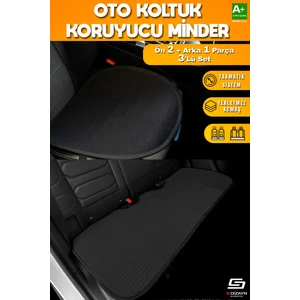 Oto Koltuk Koruyucu Alt Minder Siyah Universal 2+1 Parça Ön Arka A+ Kalite