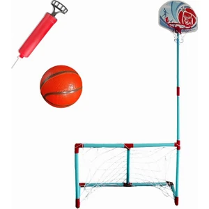 Oyuncak Portatif Kale-Pota Oyun Seti - Futbol Kalesi Basket Potası 2'li Oyun Seti