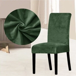 Kadife Sandalye Kılıfı,sandalye Örtüsü, Lastıkli, Standart 6lı Adet Kadife Sandalye Kılıfı