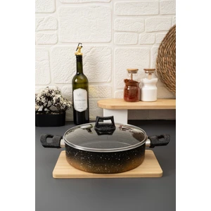 Tierra 24 cm Renk Geçişli Basık Tencere Granit- Zarif Tasarım
