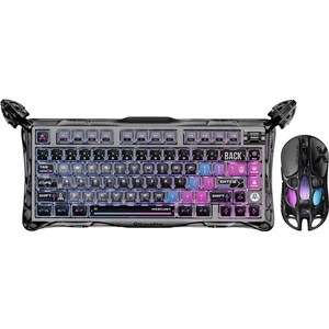 Mercury K1 Pro+X Kablosuz Rgb Işıklı Mekanik Q Gaming Klavye ve Optik Mouse Seti, Siyah