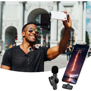 ® Type C Uyumlu İphone Dönüştürücülü Kablosuz Yaka Mikrofonu Android ve İphone Uyumlu Mini Mikrofon