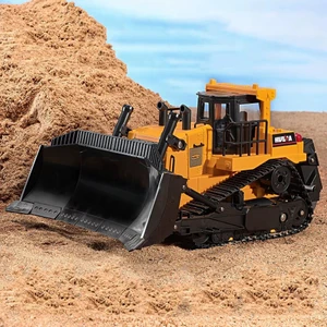 Huına 1554 1/16 Yüksek Kalite 11CH Rc Model Caterpillar Buldozer Paletli Metal Kepçe Kazıcı Uzaktan Kumandalı Iş Makinesi -2.4g Sesli ve Işıklı