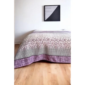 Alla Turca Çift Kişilik Modern Mozaik Desenli Pike – Lila | 200X240 cm | %100 Pamuk