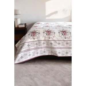 Alla Turca Tek Kişilik Kanaviçe Desenli Pike – Gül Kurusu | 160X240 cm | %100 Pamuk
