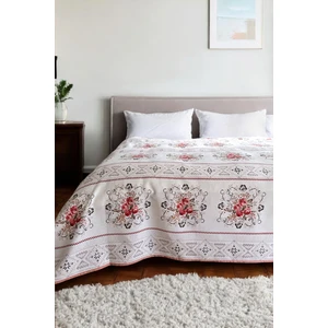 Alla Turca Tek Kişilik Kanaviçe Desenli Pike – Pudra | 160X240 cm | %100 Pamuk