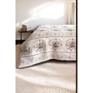 Alla Turca Çift Kişilik Kanaviçe Desenli Pike – Gri | 200X240 cm | %100 Pamuk
