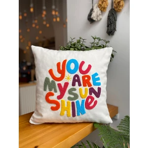 Çocuk Odası Pamuklu Punch Işlemeli Kırlent Kılıfı - 43*43CM - Punch Işlemeli Yastık Kılıfı