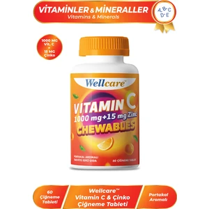 Vitamin C 1000 mg - 15 mg Çinko 60 Çiğneme Tableti