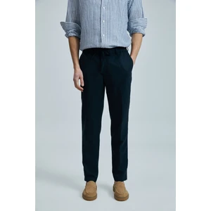 Keten ve Pamuk Karışımlı Slim Fit Normal Bel Düz Paça Chino Pantolon Erkek Pantolon 111190352