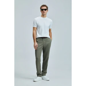 Keten ve Pamuk Karışımlı Slim Fit Normal Bel Düz Paça Chino Pantolon Erkek Pantolon 111190352