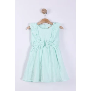 Kız Çocuk Fiyonk Detaylı  Müslin Elbise