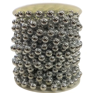 Sıralı Yuvarlak Deliksiz Plastik İnci 8 mm 9 Metre