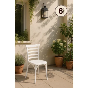 6 Adet Efes Beyaz Sandalye / Balkon-Bahçe-Mutfak