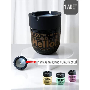Hello Desenli Cam Küllük | 425CC Desenli Cam Kokusuz Küllük