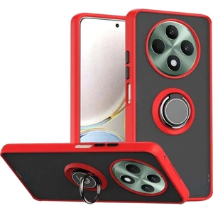 Redmi 14C Uyumlu Kılıf Yüzüklü Standlı Extra Darbe Koruma Sert Silikon Kapak - Kırmızı