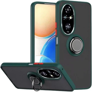 Honor 200 Pro Uyumlu Kılıf Yüzüklü Standlı Extra Darbe Koruma Sert Silikon Kapak - Yeşil