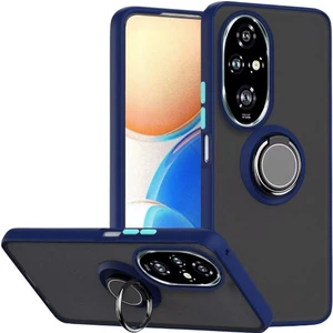 Honor 200 Uyumlu Kılıf Yüzüklü Standlı Extra Darbe Koruma Sert Silikon Kapak - Lacivert