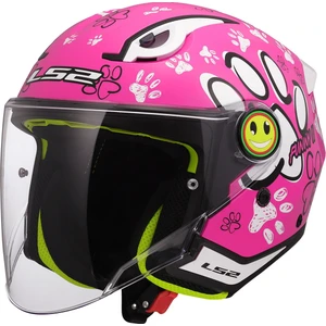 Ls2 Funny 2 Yarım Çocuk Kaskı Paws Pembe