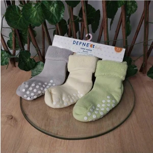 Kıpırık Baby Kıpırık Baby 5-6 Yaş 3 Çift Havlu Pamuklu Kaydırmaz Taban  Kışlık Unısex Çocuk ve Bebek Soket Çorap