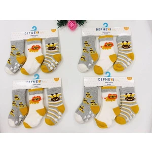 Kıpırık Baby 3 Çift Havlu Pamuklu Kaydırmaz Taban  Kışlık Unısex Çocuk ve Bebek Soket Çorap