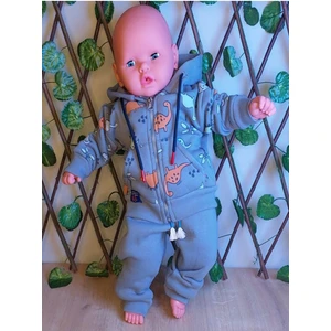 Kıpırık Baby Kıpırık Babyerkek Çocuk Çocuk Dinazor Desenli Kapşünlu ve Fermuarlı 2 Li Takım